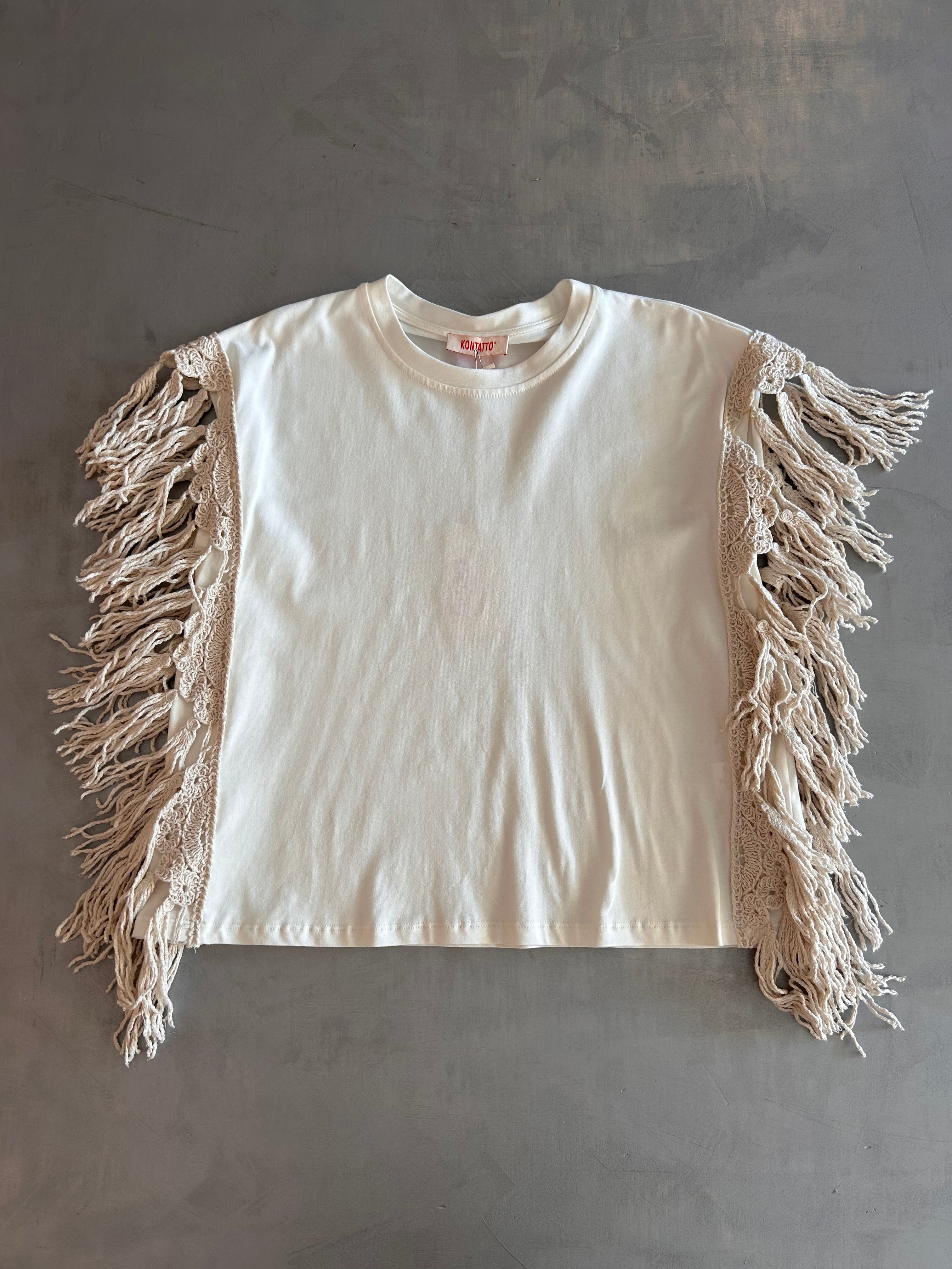 T-shirt con frange Kontatto