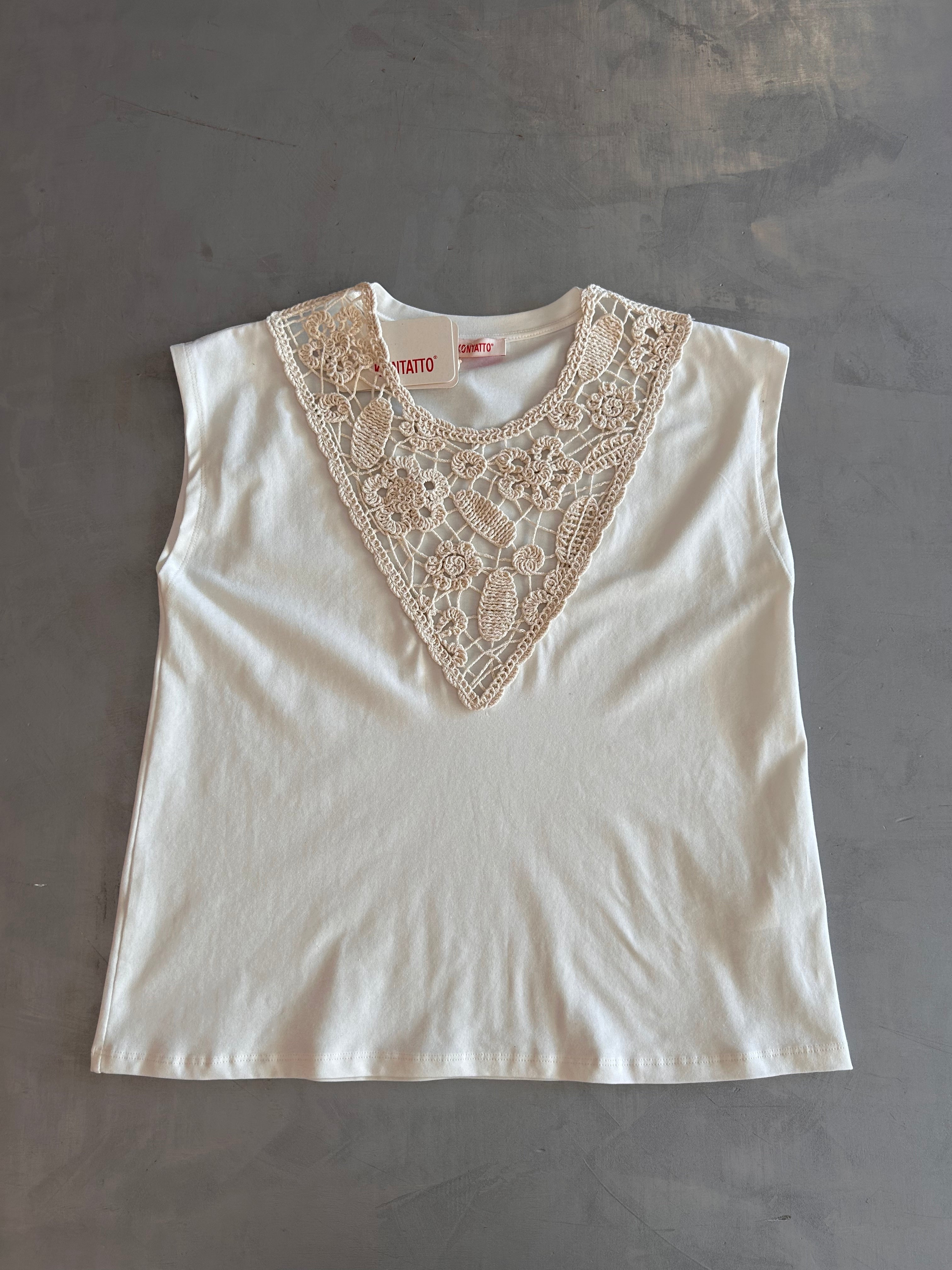T-shirt scollo crochet Kontatto