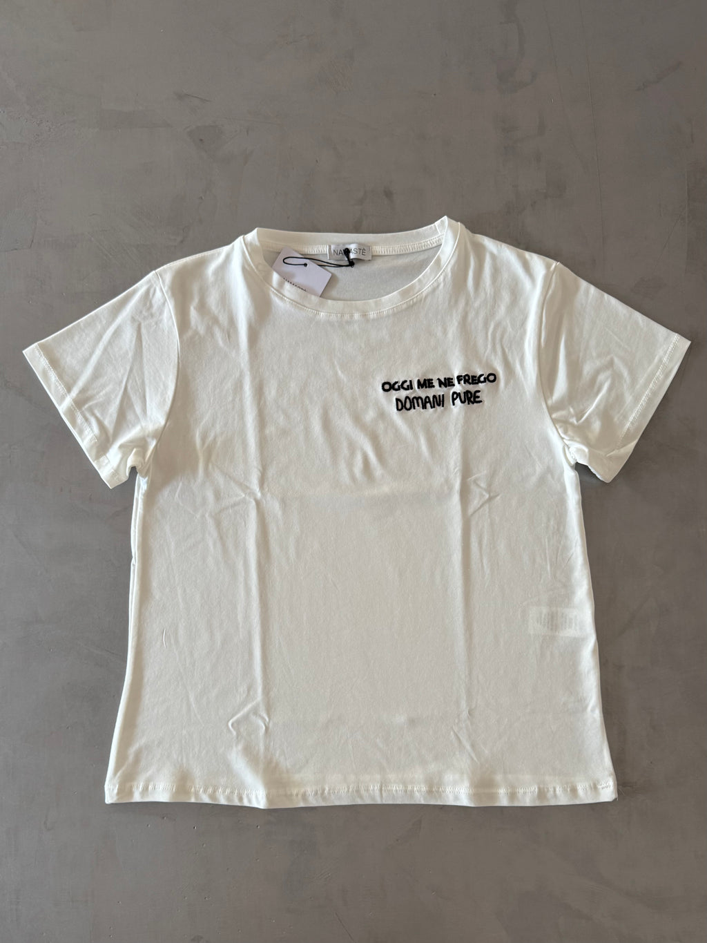 T-shirt a manica corta con frase