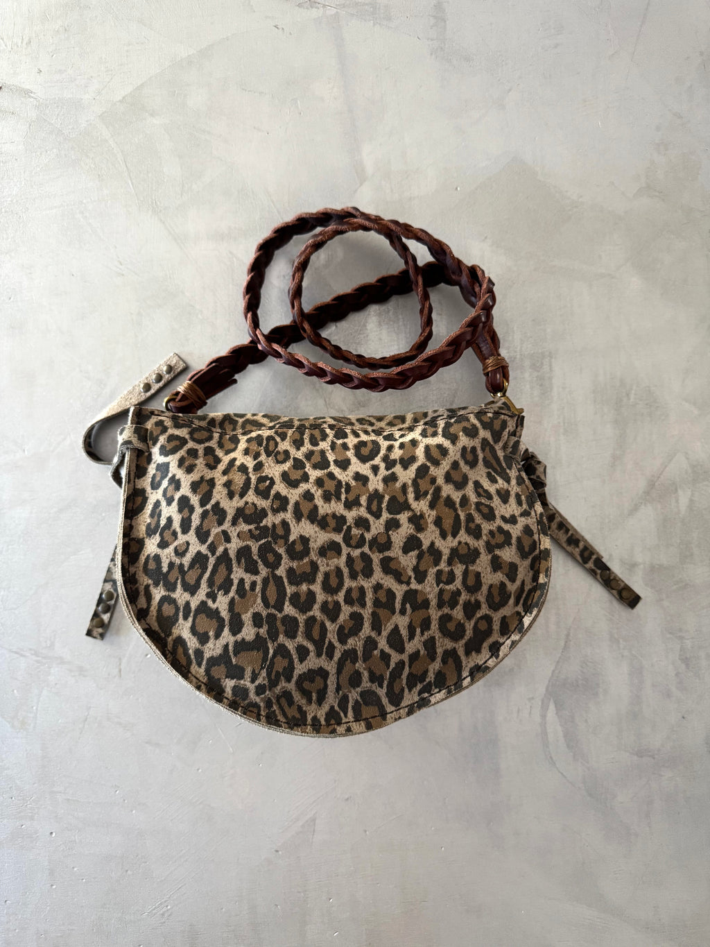 Borsa maculata in pelle stampata