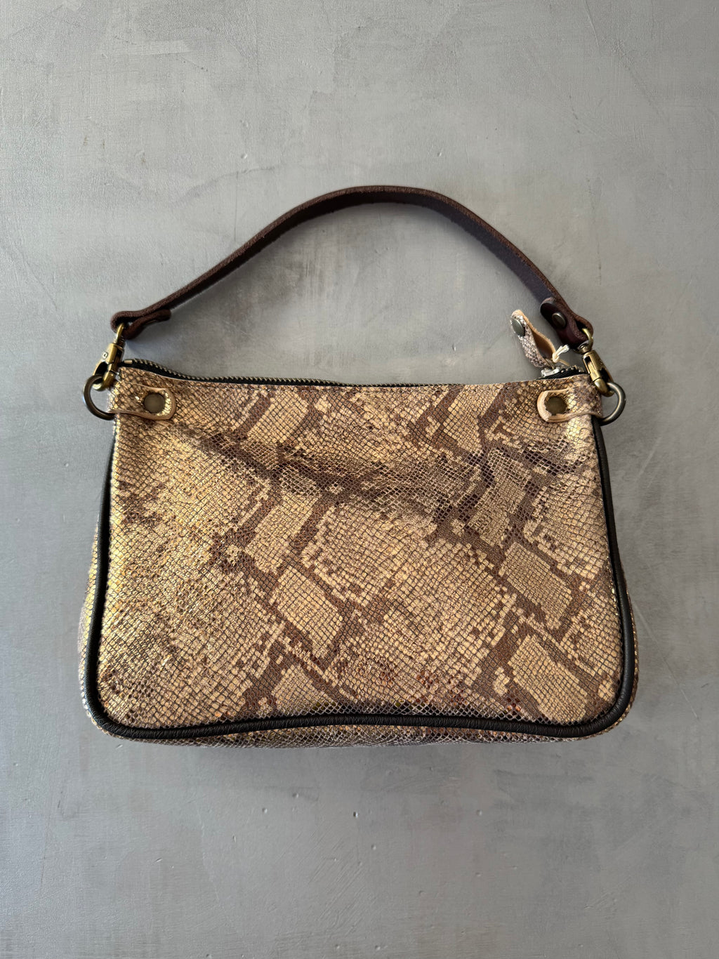 Borsa in pelle stampata pitone