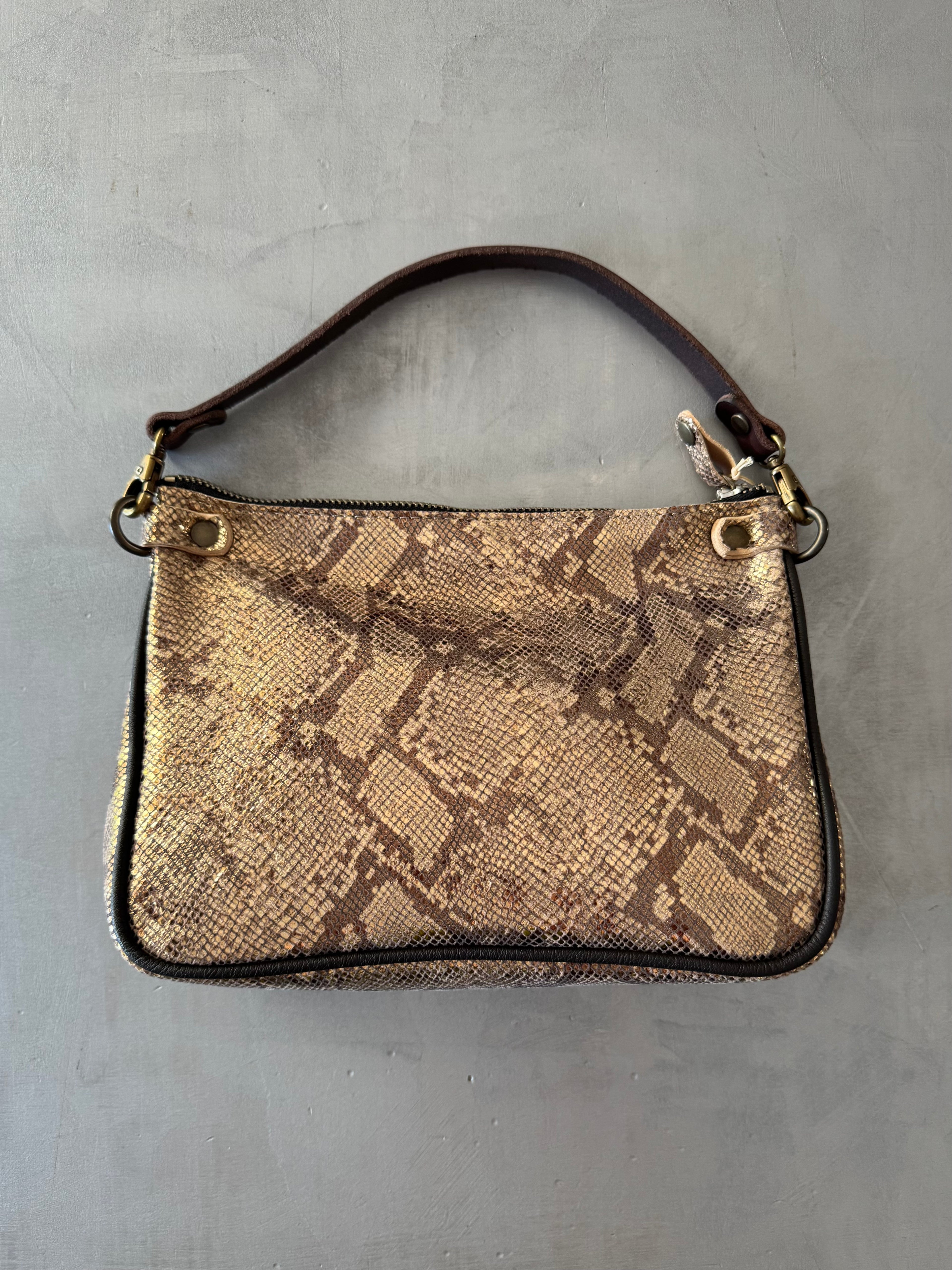 Borsa in pelle stampata pitone